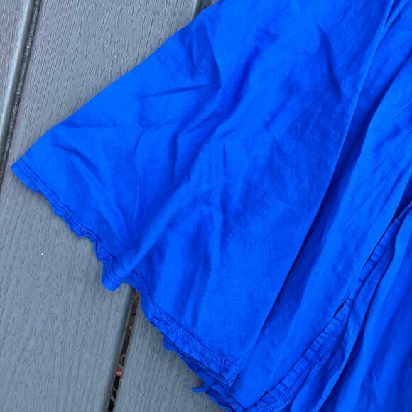 Luna Luz blue flare maxi peasant slit skirt - Picture 7 of 10